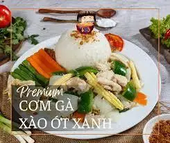 Hình ảnh Cơm gà xào ớt xanh