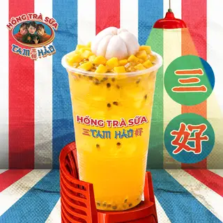 Hình ảnh Trà Xoài Măng Cụt Chanh Dây L (百香果山竹芒果茶)