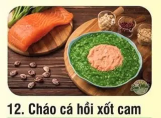 Hình ảnh Cháo cá hồi xốt cam