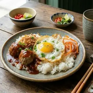Hình ảnh Xôi ốp la - xíu mại