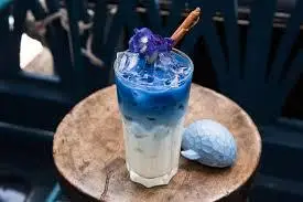 Hình ảnh Sữa chua uống mix thạch đậu biếc