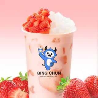 Hình ảnh Trà sữa thạch dâu vị lài 700ml