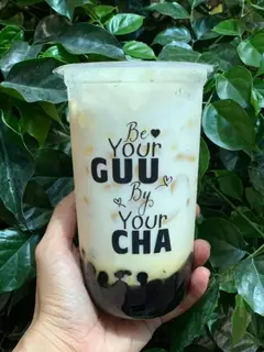 Hình ảnh Trà sữa Guucha phô mai bò cười thạch làm