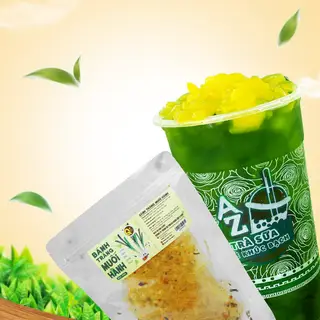 Hình ảnh Combo trà thái tắc hạt đào - bánh tráng muối hành mê ly