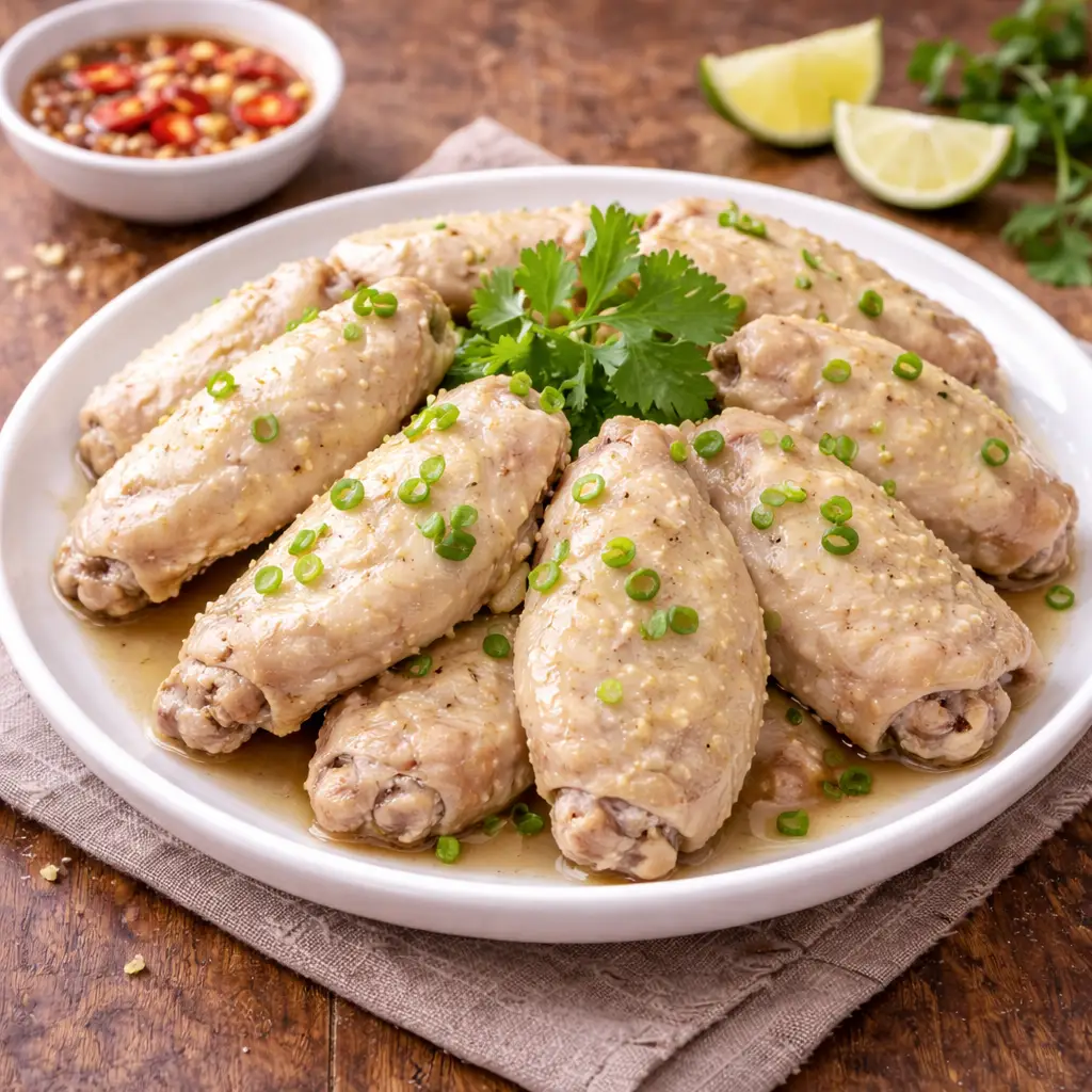 Hình ảnh Cánh gà hấp hành gừng
