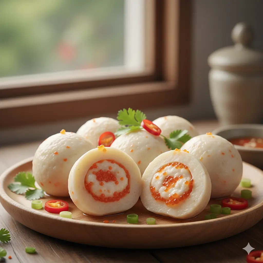Hình ảnh Bánh bao trứng cá hồi