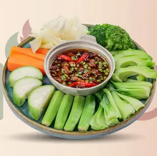 Hình ảnh Củ quả luộc chấm kho quẹt