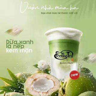 Hình ảnh Dừa xanh lá nếp kem mặn
