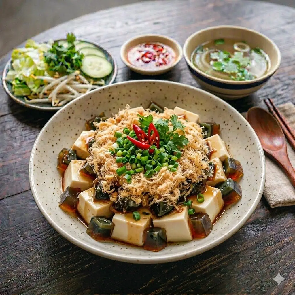 Hình ảnh Đậu hũ trứng bắc thảo chà bông