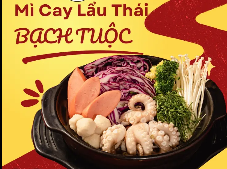 Hình ảnh Mỳ lẩu Thái bạch tuộc
