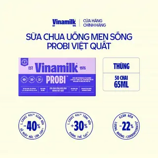 Hình ảnh Thùng Sữa chua uống Probi Việt Quất chai x 65ml - 50 chai/Thùng Yogurt_07UQ11_THUNG