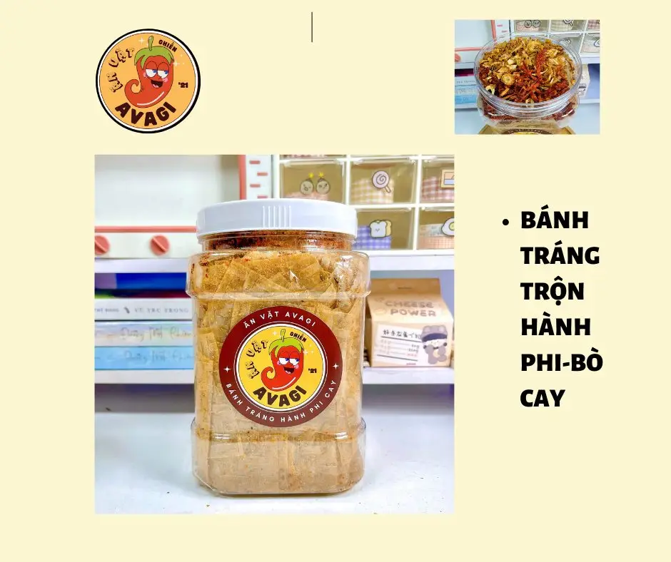 Hình ảnh Bánh tráng trộn hành phi cay
