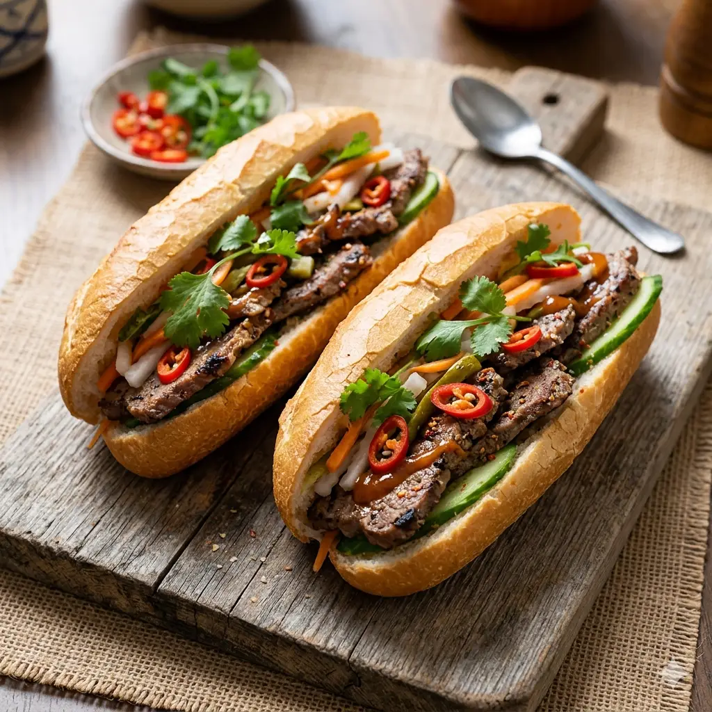 Hình ảnh Combo Bánh mì xiên nướng + Bánh mì cá hộp