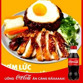 Hình ảnh Cơm Lức Gà Nướng Ngũ Vị - Trứng Ốp - Kèm Coca