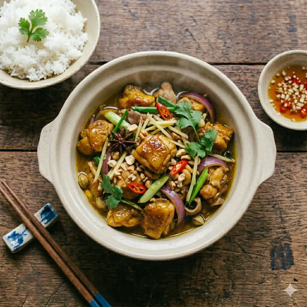Hình ảnh Cơm gà xào nấm