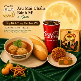 Hình ảnh CB03 - Xíu Mại Chấm Bánh Mì + Coca Tặng Bánh Trung Thu Tươi 79K