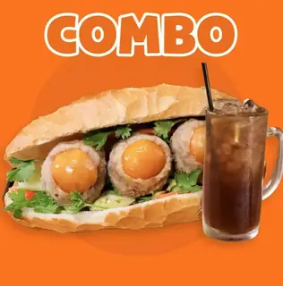 Hình ảnh Combo bánh mì xíu mại trứng muối - nước sâm