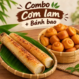 Hình ảnh Combo 1 Cơm lam + 5 bánh bao chiên
