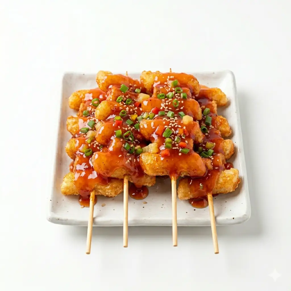 Hình ảnh Tokbokki chiên sốt ngọt Hàn Quốc