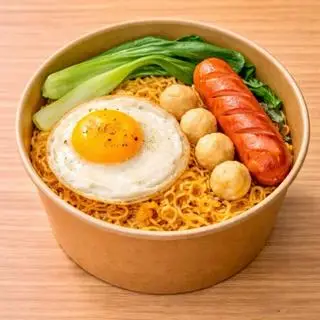 Hình ảnh Mì  viên xúc xích trứng