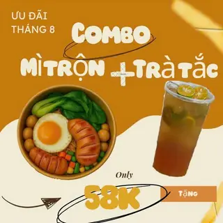 Hình ảnh  combo 1 mình vẫn vui ( 1 mì trộn full topping tặng 1 trà tắc)