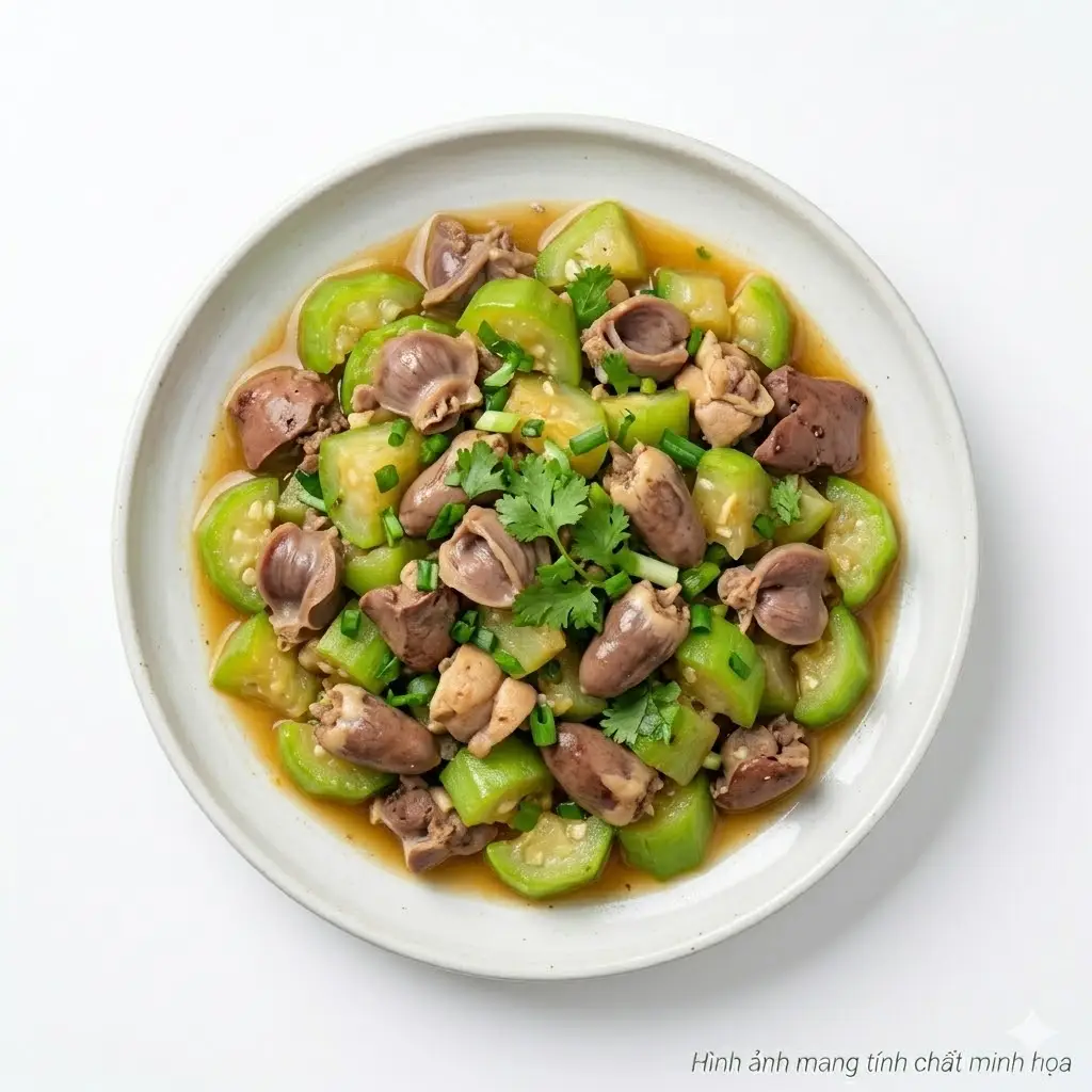 Hình ảnh Lòng gà xào mướp