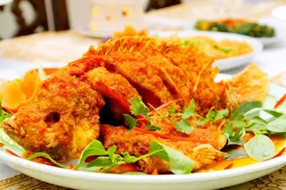 Hình ảnh Cá diêu hồng hấp sốt cam