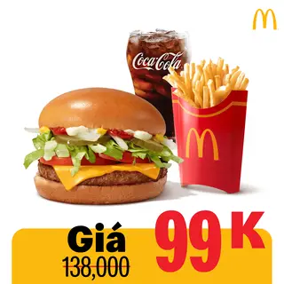 Hình ảnh Phần ăn burger bò phô mai đặc biệt