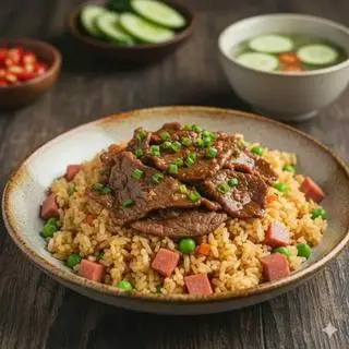 Hình ảnh Cơm chiên dương châu + Bò xào