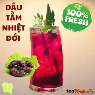 Hình ảnh Ly Kombucha Dâu Tằm Nhiệt Đới