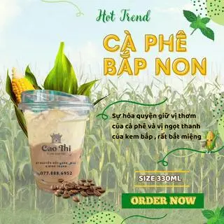 Hình ảnh Cà phê bắp non size nhỏ - 330ml