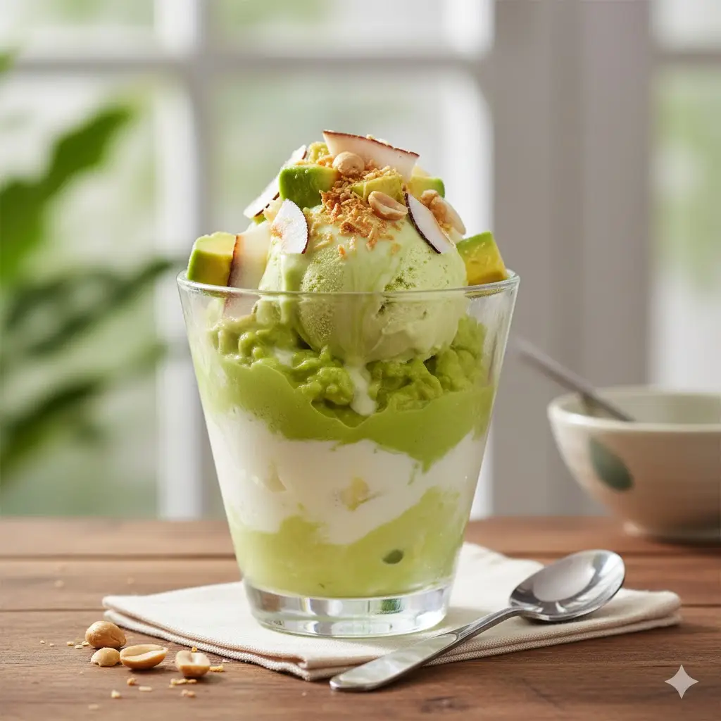 Hình ảnh Kem bơ mix vị khoai môn