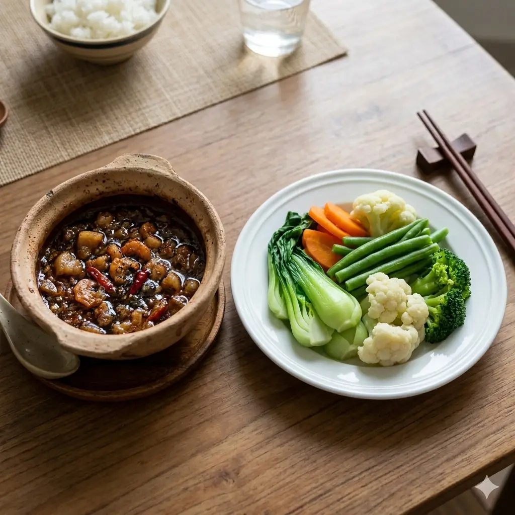 Hình ảnh Rau luộc kho quẹt