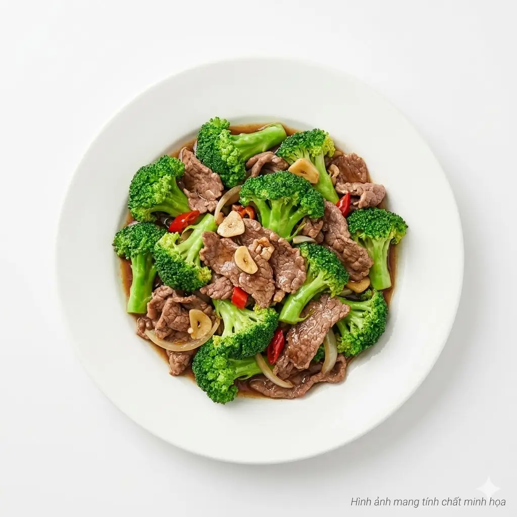 Hình ảnh Cơm chiên bò xào bông cải xanh