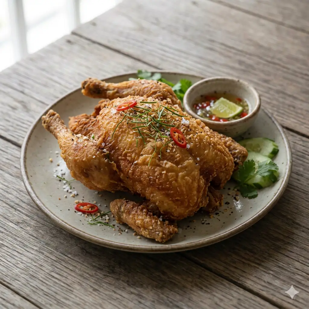 Hình ảnh Cơm gà chiên nguyên con nhỏ