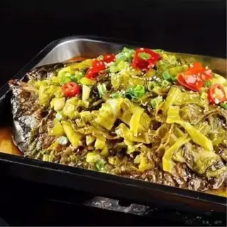 Hình ảnh Cá nướng dưa chua thanh vị - 爽口酸菜烤鱼