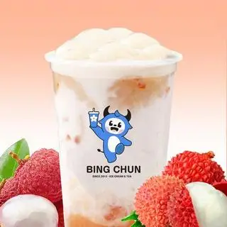 Hình ảnh Trà sữa vải lắc đá hương nhài 500ml