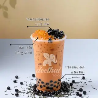Hình ảnh Trà Thái đỏ kèm 3 loại toppings - B8