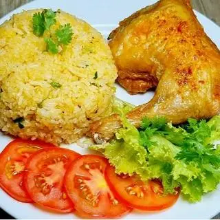 Hình ảnh Cơm má đùi mắm tỏi