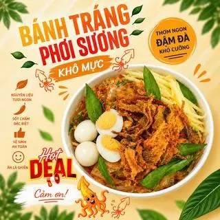 Hình ảnh Bánh tráng phơi sương trộn khô mực