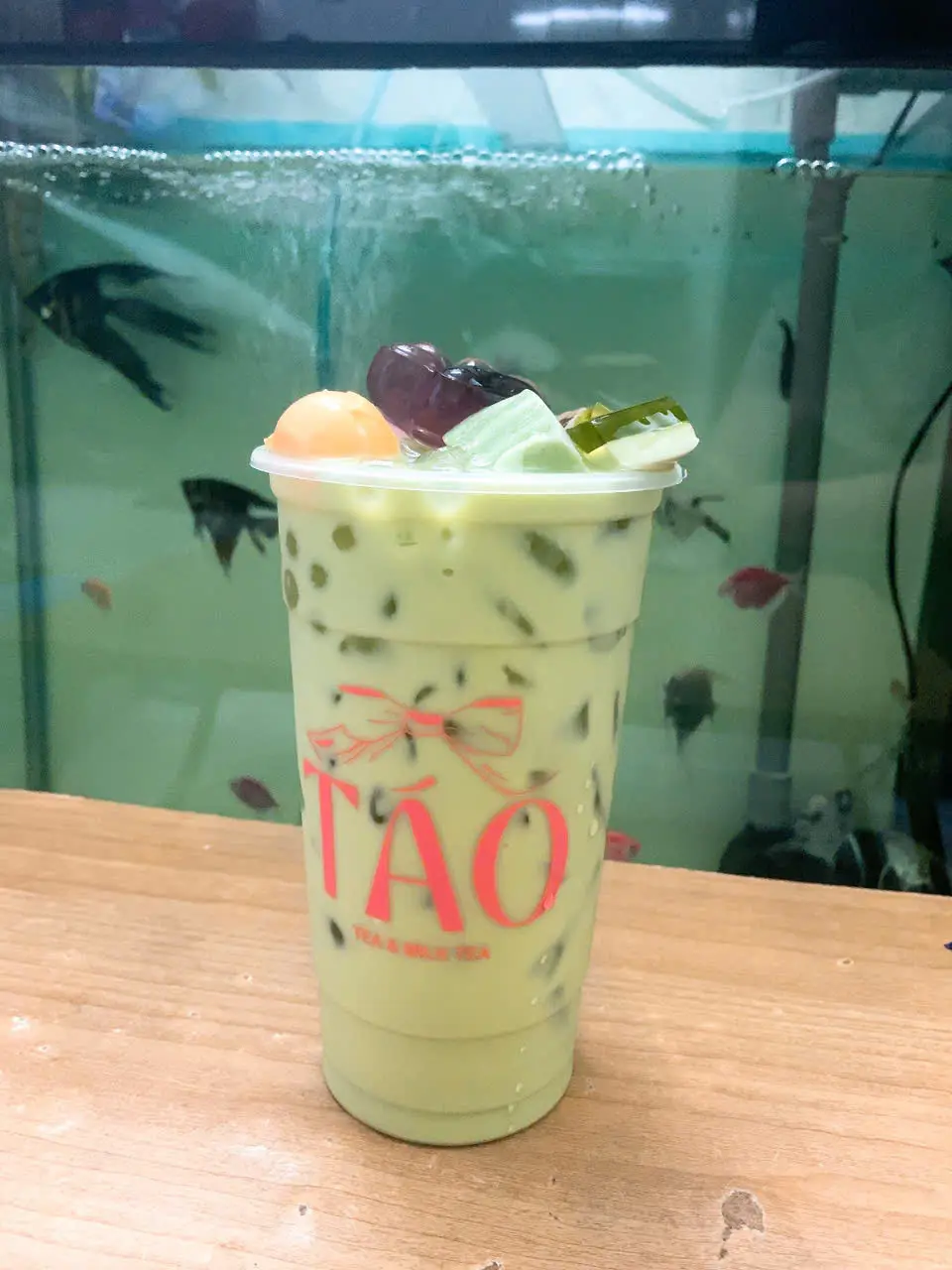 Hình ảnh Trà sữa Thái xanh full topping