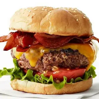 Hình ảnh Burger bò Úc - thịt heo xông khói