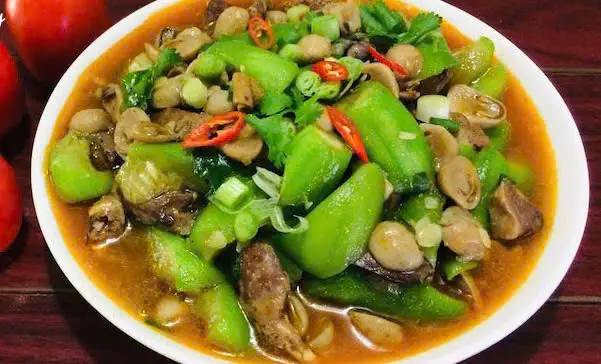 Hình ảnh Lòng gà xào mướp