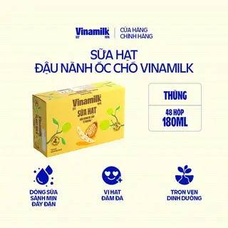Hình ảnh Thùng 48 Hộp Sữa đậu nành Vinamilk hạt Óc chó - Lốc 4 hộp x 180ml _05AV20_THG