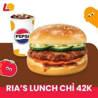 Hình ảnh Burger Sườn Sài Gòn + Pepsi (S)