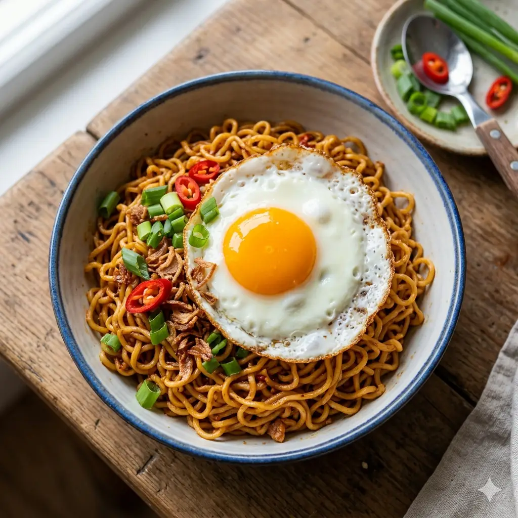 Hình ảnh Mì trộn ốp la - tóp mỡ