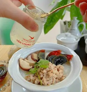 Hình ảnh Cháo yến thịt bằm trứng bắc thảo - mix yến sợi dài - 12 gr