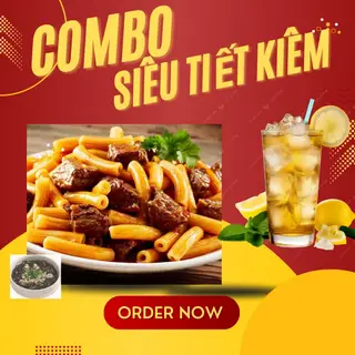 Hình ảnh Combo nui bò bittet ngập trứng - canh rong biển thịt bằm - nước
