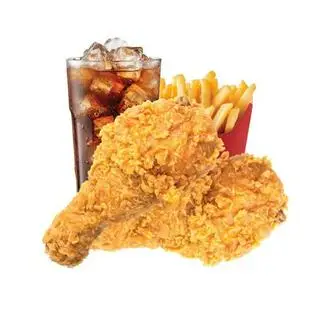 Hình ảnh 2 đùi gà rán - khoai tây chiên - coca size nhỏ