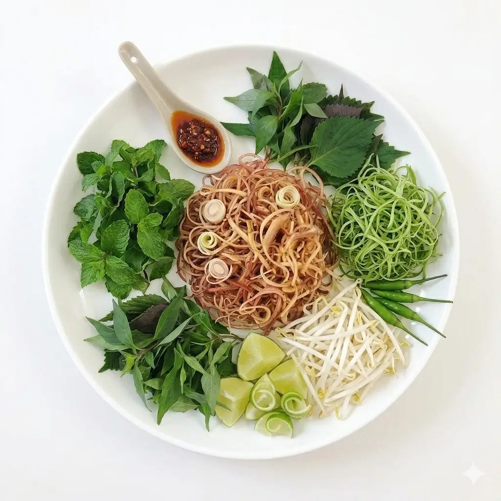 Hình ảnh Rau thêm và sa tế
